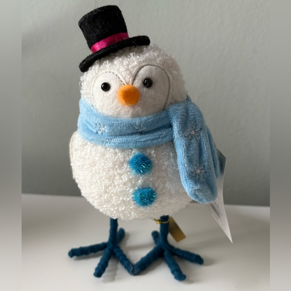 Target Wondershop Featherly Friends Bird Snowman Blue Scarf Powder 2024 NWT